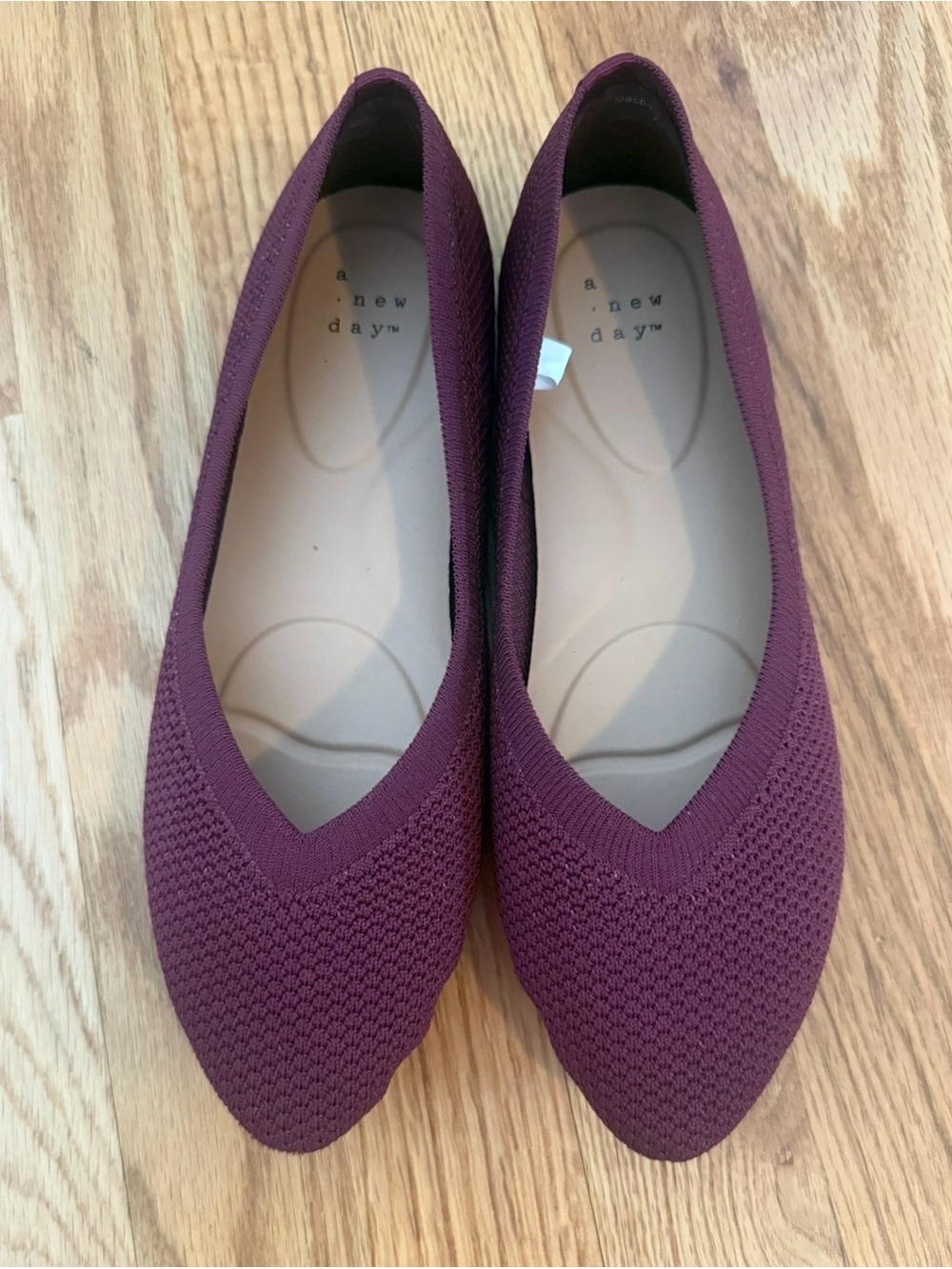 A New Day Burgundy Pointed Flats Size 6.5
